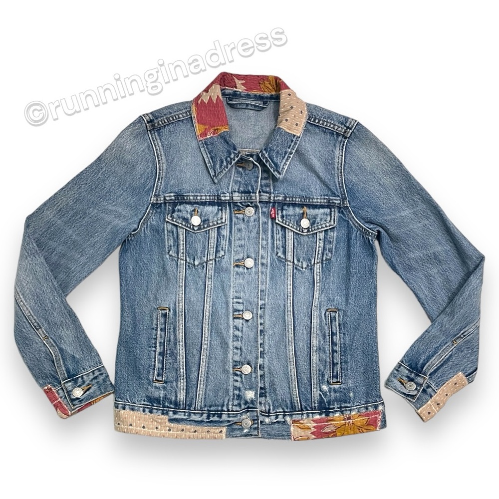 Sample Levi's Patchwork Denim Trucker Jacket In B… - image 2